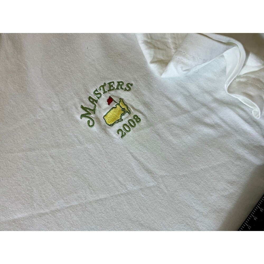 Masters 2008 Mens XXL T Shirt White Crew Neck Short Sleeve Embroidered Logo USA